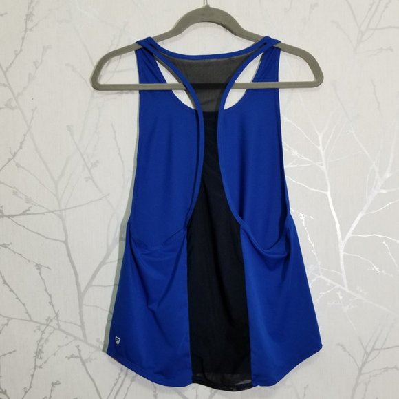 Fabletics Blue Racerback Hayden Tank w/ Mesh Panel - Picture 3 of 4
